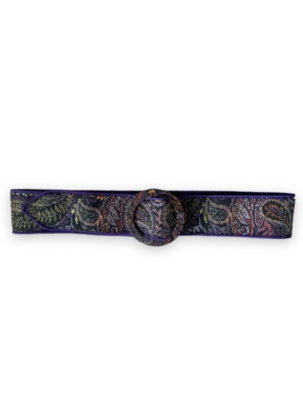 Vintage 90s Ann Taylor Purple Brocade Tapestry Belt Women’s Size Medium/Large